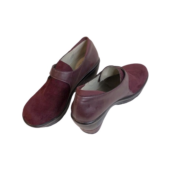 JBU By Jambu  Sedona Burgundy Suede Slip-On Wedge Clogs Size 9M - Picture 2 of 6